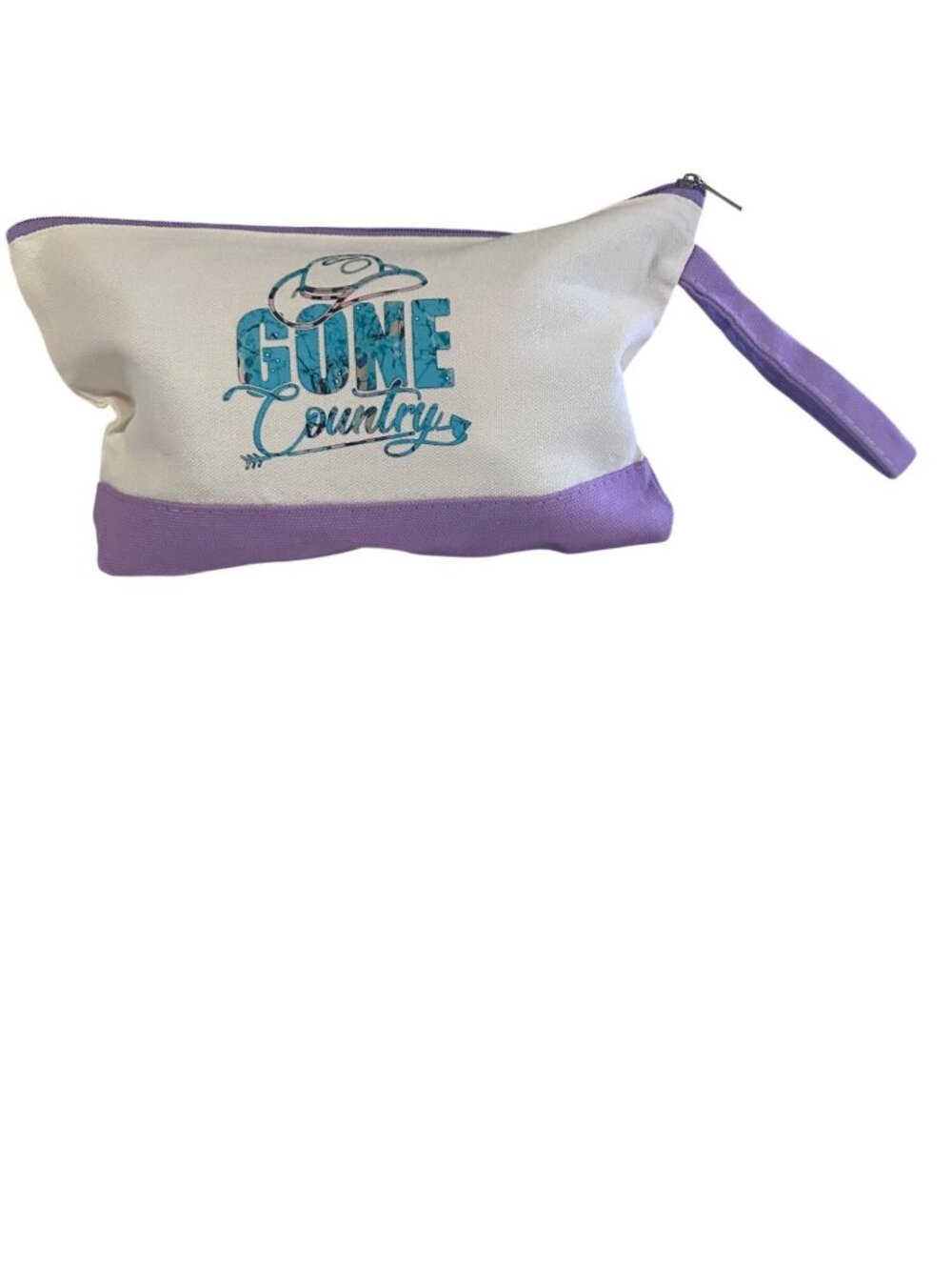 Silkfly cotton canvas light purple gone country toiletry makeup pencil bag